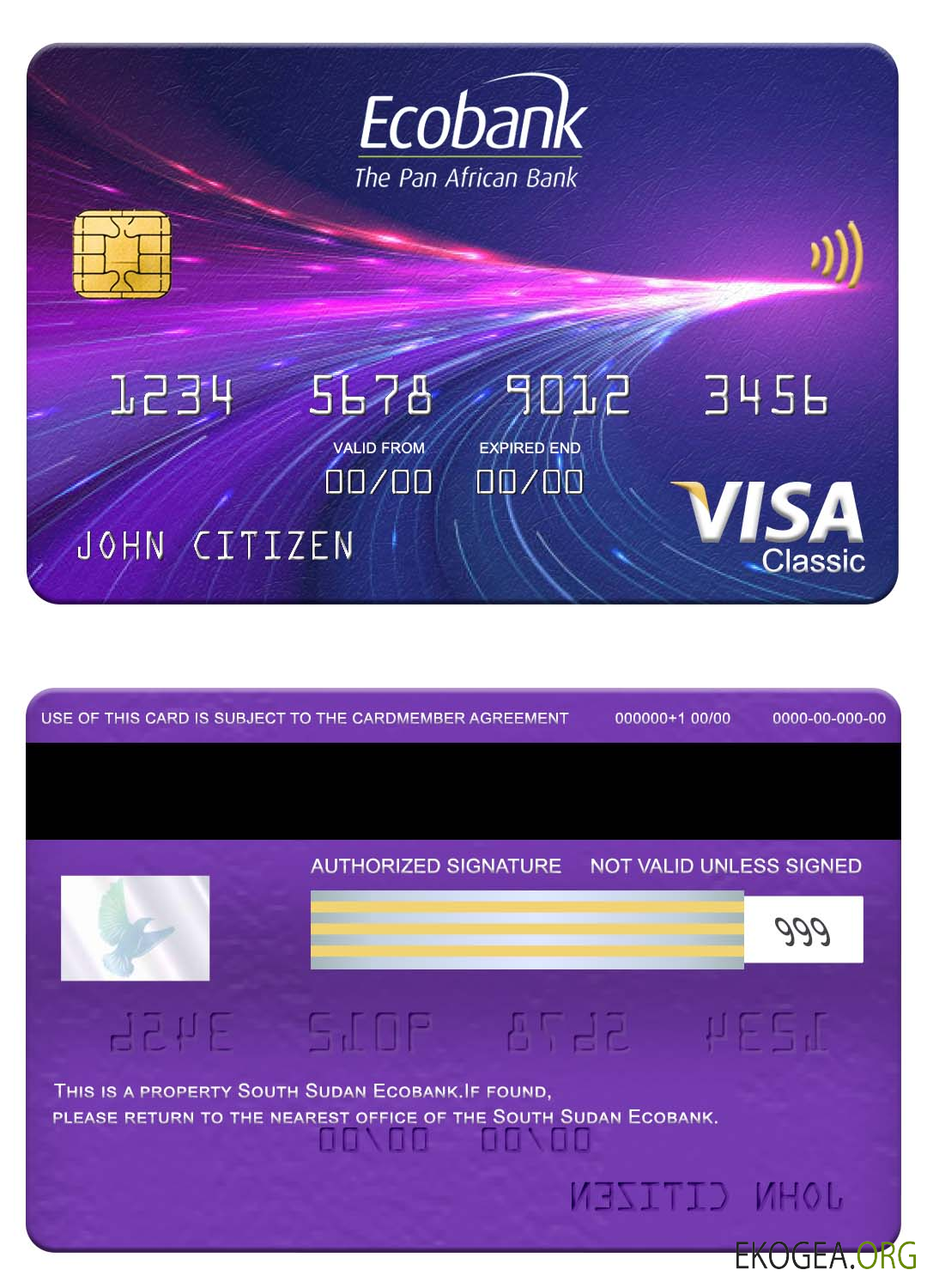 Carte visa classique Ecobank Soudan du Sud